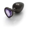 Metal Butt Plug with Purple Crystal Heart Ouch! M