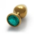 Metal butt plug with green crystal Ouch! Emerald M golden [2]