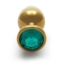 Metal butt plug with green crystal Ouch! Emerald M golden [3]