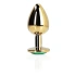 Metal butt plug with green crystal Ouch! Emerald M golden [4]