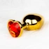 Metal Butt Plug with Red Crystal Heart Ouch! Ruby M golden [1]