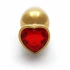 Metal Butt Plug with Red Crystal Heart Ouch! Ruby M golden [2]