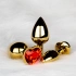 Metal Butt Plug with Red Crystal Heart Ouch! Ruby M golden [8]