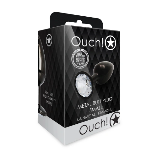 Metal Anal Plug with Crystal Ouch! S black [10]