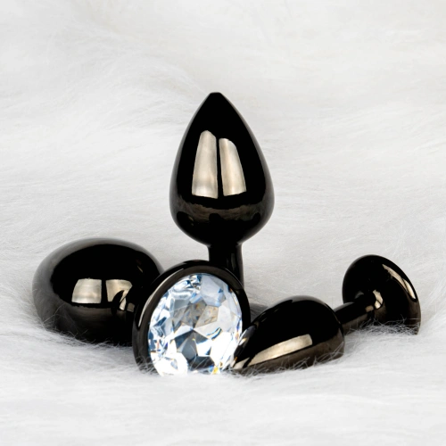 Metal Anal Plug with Crystal Ouch! S black [5]