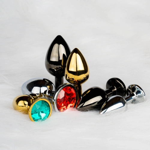 Metal Anal Plug with Crystal Ouch! S black [8]