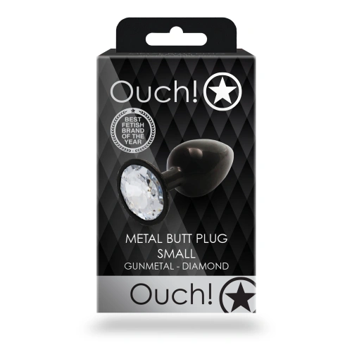 Metal Anal Plug with Crystal Ouch! S black [9]