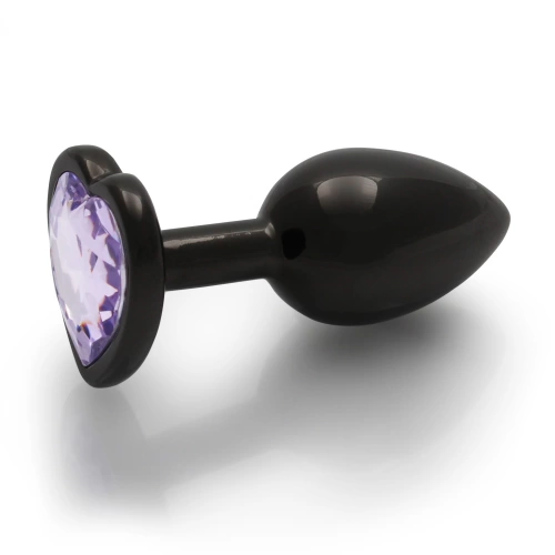 Small metal butt plug with purple crystal heart Ouch!