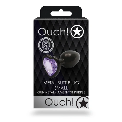 Small metal butt plug with purple crystal heart Ouch! [8]