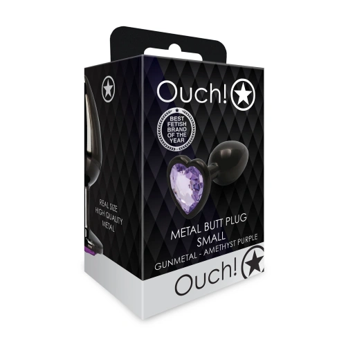 Small metal butt plug with purple crystal heart Ouch! [9]