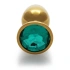 Small Anal Plug - Green Crystal Jewel Ouch! golden [5]