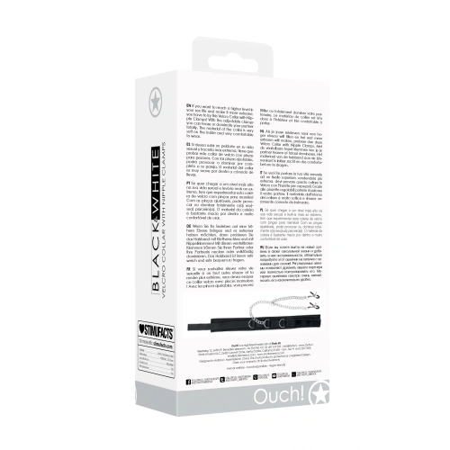 Nina Adjustable Chain Choker with Nipple Clips Ouch! Black & White [7]