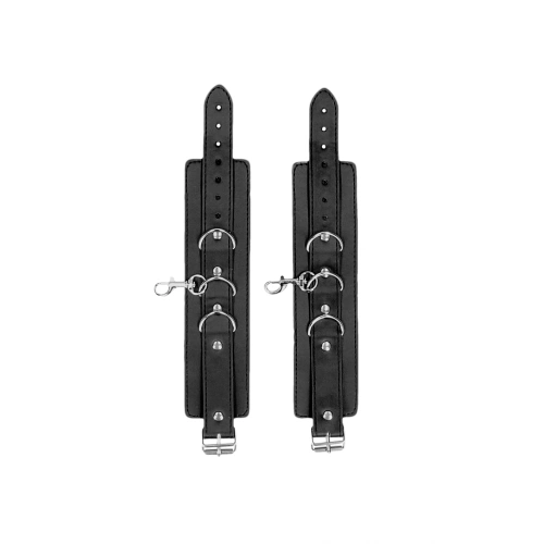 Nina - Leather Choker Set with Wrist Restraints Ouch! Black & White [4]