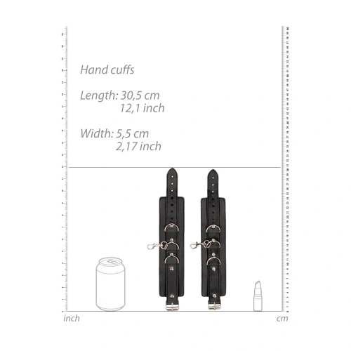 Nina - Leather Choker Set with Wrist Restraints Ouch! Black & White [6]