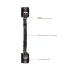Nina - Linked Leather Wrist Restraints with Handle Ouch! Black & White [4]