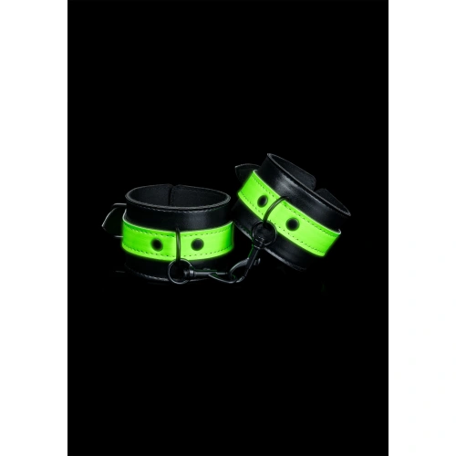 Nina - Glow In The Dark Fluorescent Leather Wrist Restraints Ouch! [1]