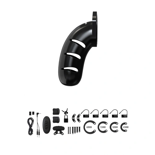 Nina - Penis cage with electro stimulation and remote control ManCage 22 black [1]