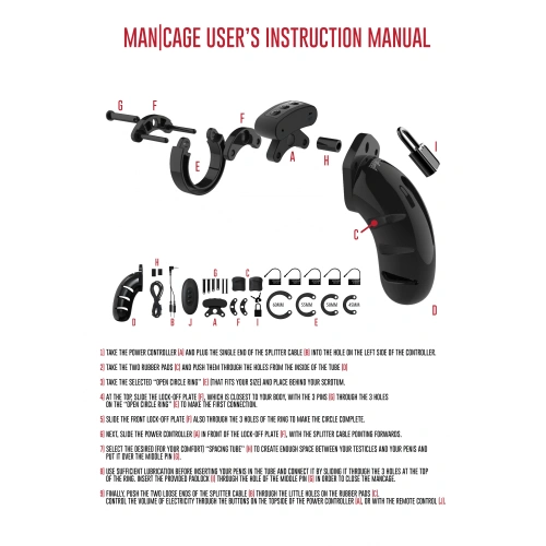 Nina - Penis cage with electro stimulation and remote control ManCage 22 black [3]