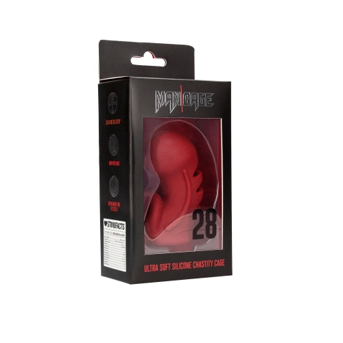 Nina - Flexible silicone penis cage ManCage 28 red [7]