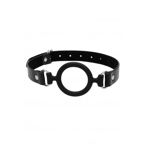 Silicone mouth ring with leather strap Ouch black [1]