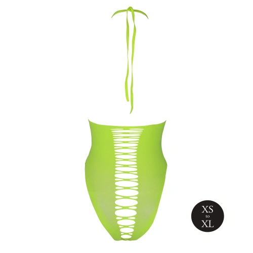 Nina - Erotic revealing bodysuit with open bottom Ouch! Glow In The Dark neon green [5]