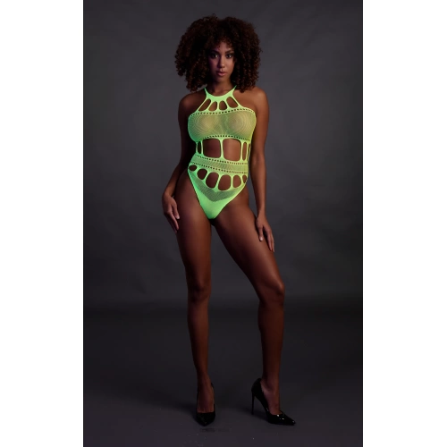 Mesh bodysuit Ouch! Glow In The Dark neon green [2]
