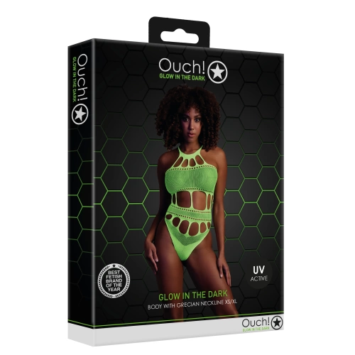 Mesh bodysuit Ouch! Glow In The Dark neon green [9]