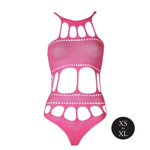 Dilyana - Mesh bodysuit Ouch! Glow In The Dark neon pink [4]
