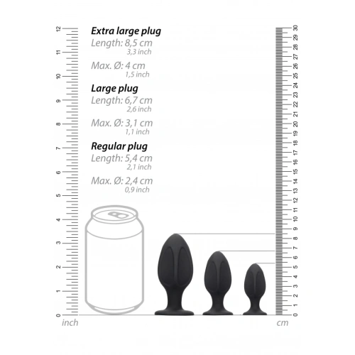Set of 3 pcs. embossed Diamond Shape anal dilators [6]
