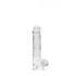 Realistic dildo with testicles Crystal Clear 17 cm. transparent