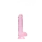 Realistic dildo with testicles Crystal Clear 17 cm. pink
