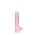 Realistic dildo with testicles Crystal Clear 17 cm. pink Realistic dildo with testicles Crystal Clear 17 cm. pink