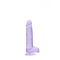 Realistic dildo with testicles Crystal Clear 17 cm. purple