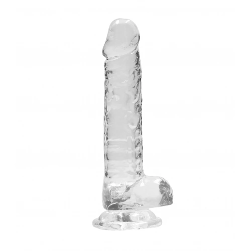 Realistic dildo with testicles Crystal Clear 19 cm. transparent [1]