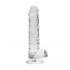 Realistic dildo with testicles Crystal Clear 19 cm. transparent [1]