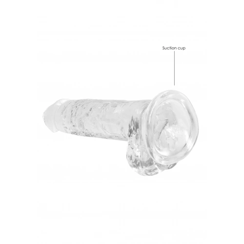 Realistic dildo with testicles Crystal Clear 19 cm. transparent [2]