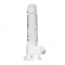 Realistic dildo with testicles Crystal Clear 19 cm. transparent