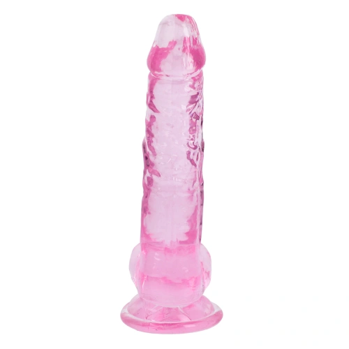 Realistic dildo with testicles Crystal Clear 19 cm. pink [2]