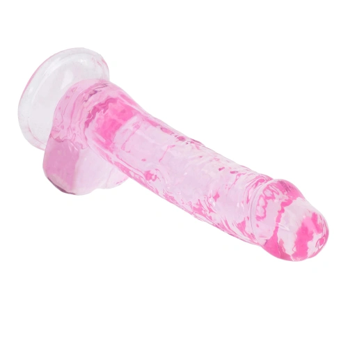 Realistic dildo with testicles Crystal Clear 19 cm. pink [5]