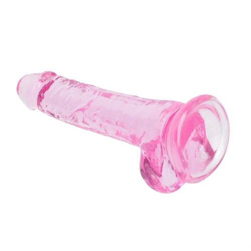 Realistic dildo with testicles Crystal Clear 19 cm. pink [6]