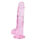 Realistic dildo with testicles Crystal Clear 19 cm. pink