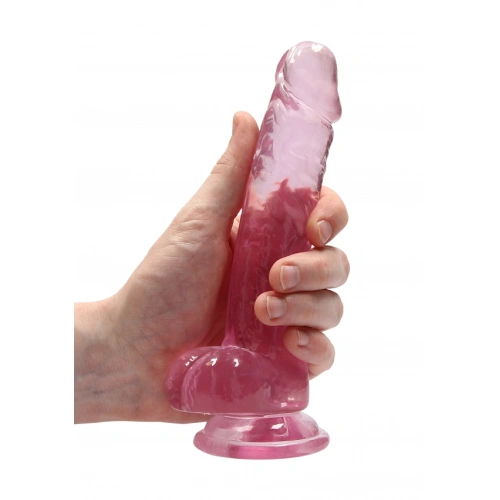 Realistic dildo with testicles Crystal Clear 19 cm. pink [7]
