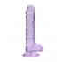 Realistic dildo with testicles Crystal Clear 19 cm. purple [1]