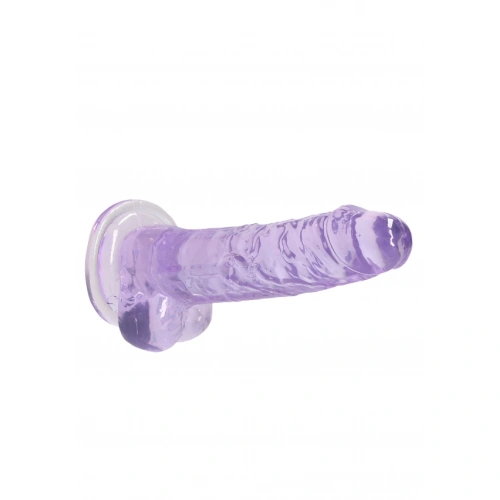 Realistic dildo with testicles Crystal Clear 19 cm. purple [2]