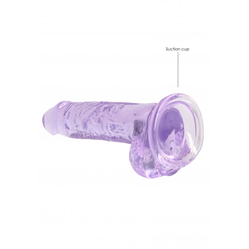Realistic dildo with testicles Crystal Clear 19 cm. purple [3]