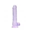 Realistic dildo with testicles Crystal Clear 21 cm. purple