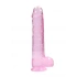 Realistic dildo with testicles Crystal Clear 24 cm. pink [1]