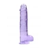 Realistic dildo with testicles Crystal Clear 24 cm. purple [1]