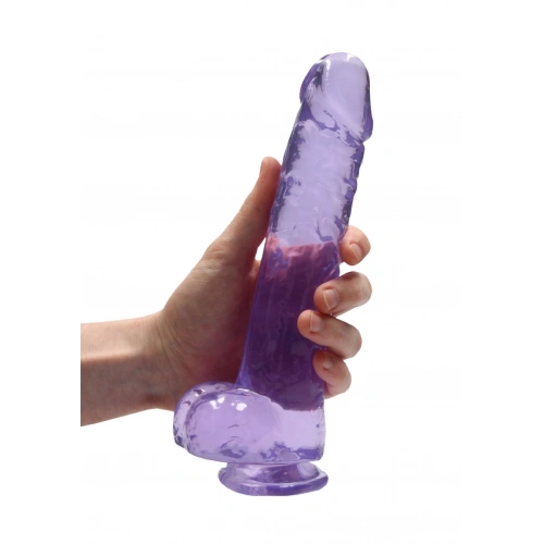 Realistic dildo with testicles Crystal Clear 24 cm. purple [4]
