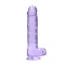 Realistic dildo with testicles Crystal Clear 24 cm. purple